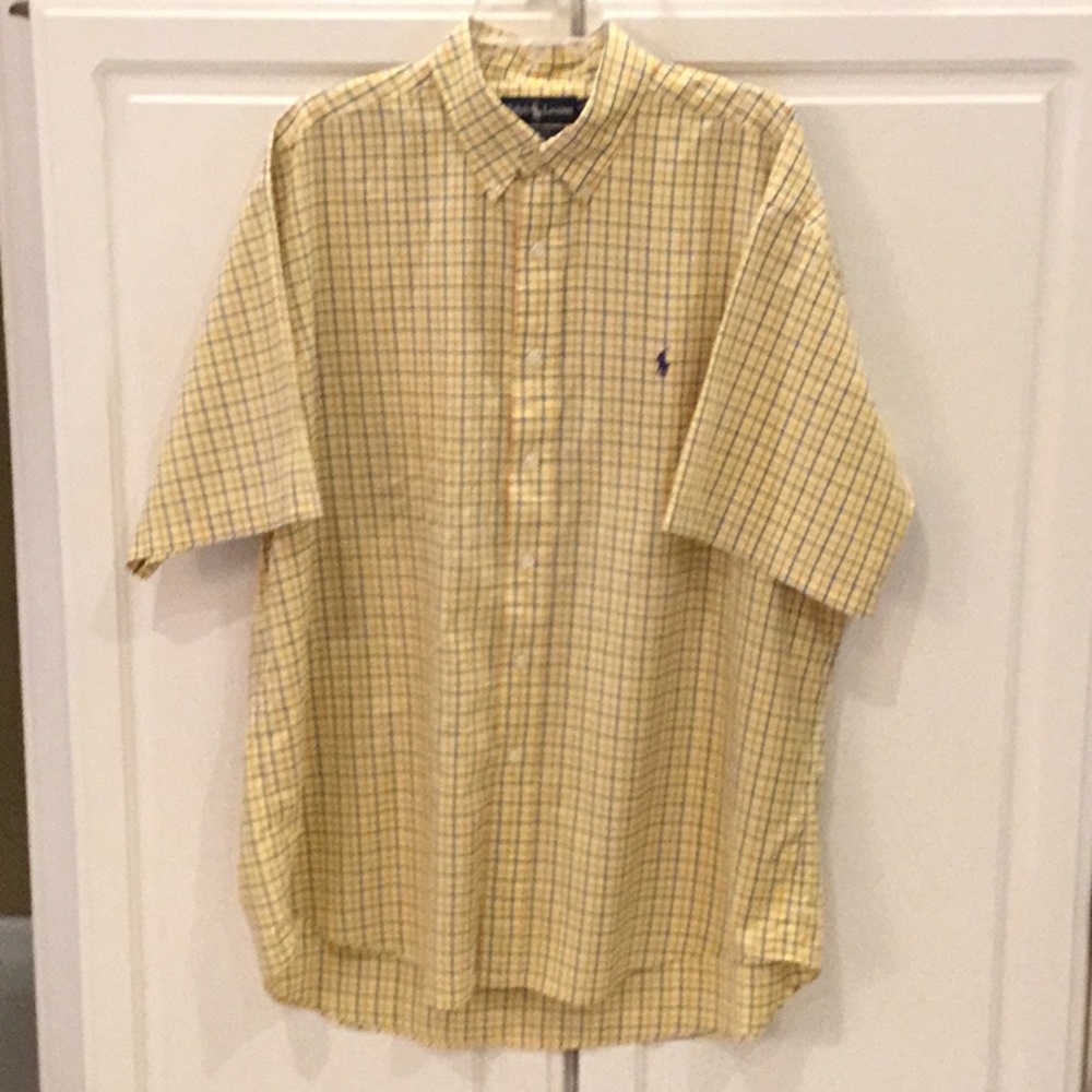 Ralph Lauren Yellow Checked Short Sleeve Shirt